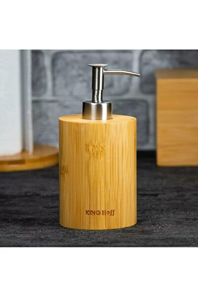 Kinghoff Dozator pentru sapun lichid, din bambus,