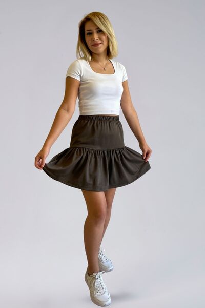 BNZ TEKSTİL Seasonal Women's Skirt - Ecrin Fabric Seasonal Mini Length Women's Short Skirt