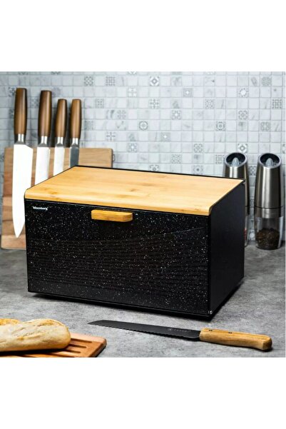 Klausberg Bread box, steel, black, 35.5 x 23.5 x 21 cm,