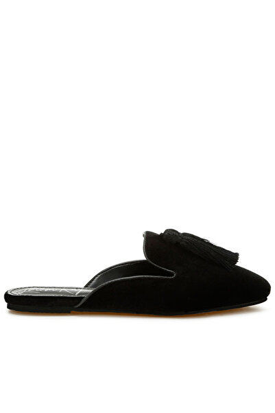 london Rag Women Tassel Detail Velvet Mules in Black
