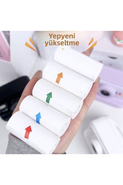 Lumen Tech Çocuk Fotoğraf Makinesi İçin Renkli Baskı Kağıdı (2'li Paket) - Te...