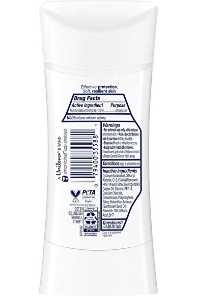 Dove Deodorant 2.6 Ounce Anti-Perspirant Sensitive Stick, 3 Pack, Unscented