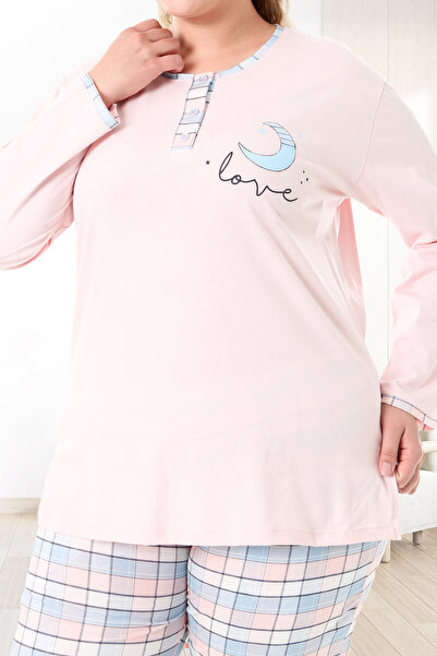 Bella Linda Cotton Long Sleeve Plus Size Pajama Set