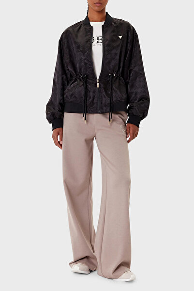 Guess 4g Aop Regular Fit College Collar All 4g Logo Bomber Jacket V5Yl11Whfu0 Black