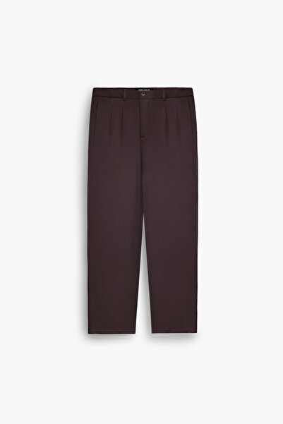 ablukaonline Men's Baggy Fit Fabric Trousers Plum