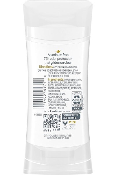 Dove 0% Aluminum Deodorant - Vanilla & Lavender, 2.6 fl oz (for Women)