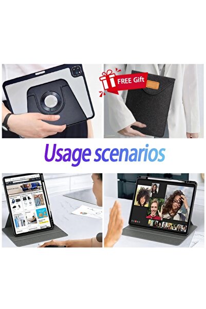 yaqeen iPad Air (M2) & iPad Pro 11 Inch 360 Degree Rotation Cover (1st/2nd/3rd/4th) With Pen Slot