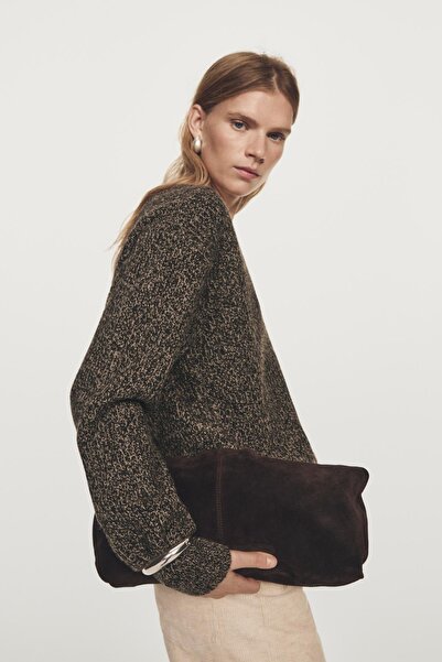 Massimo Dutti Mouliné V yaka triko kazak