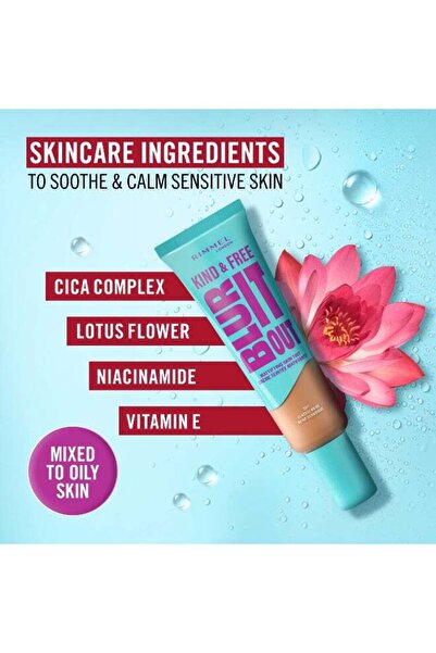 Rimmel LONDON Kind And Free Blur It Out Mattifying Skin Tint 082 Golden Ivory 30Ml