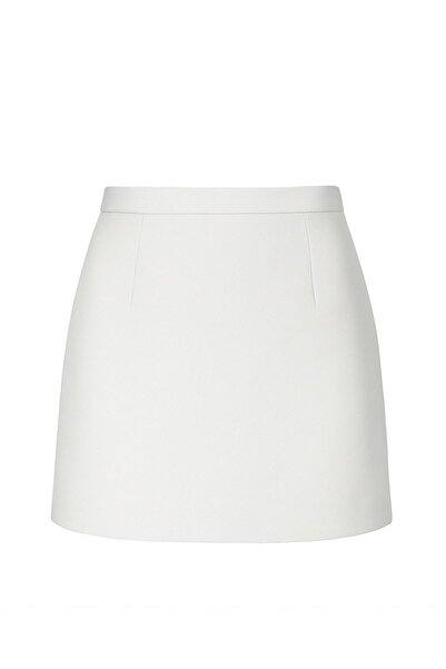 Shop Krutzo Kadın Beyaz Düz Basic Mini Etek