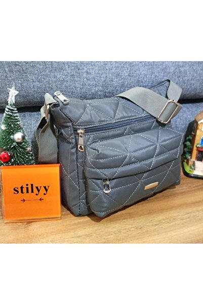stilyy Quilted Detail Gray Women's Shoulder Bag