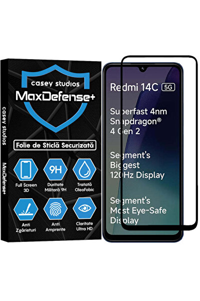 Casey Studios Folie Sticla Xiaomi Redmi 14C 5G, Full Cover 3D, HD, Anti Zgari...