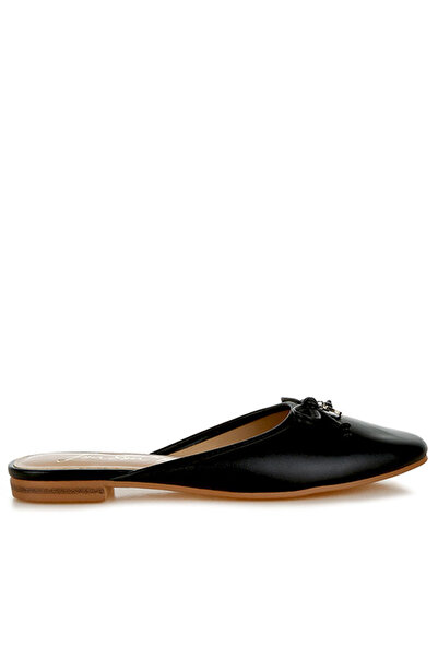 london Rag Women Bow Slip-On Flat Mules in Black
