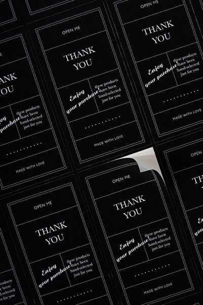 Miligram Paper ملصق السلامة الأسود حجم صغير 50 قطعة