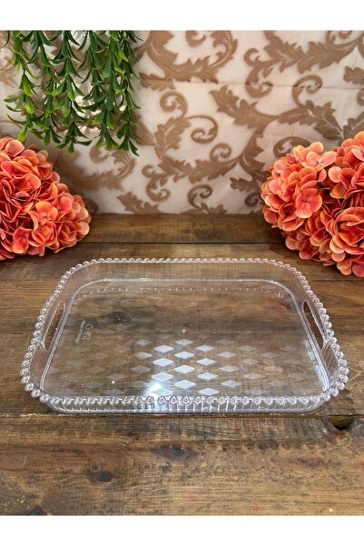 Bahar Home Mica Rectangular Tray with Beaded Edges