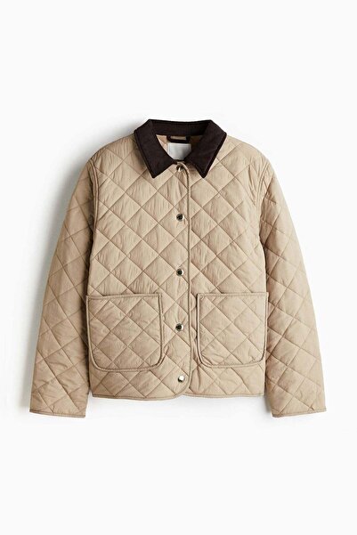 H&M Quilted corduroy-collar jacket