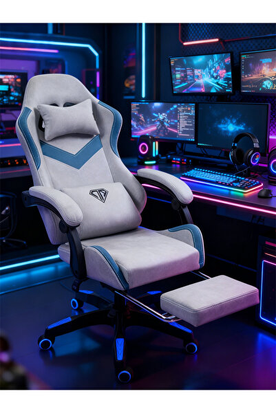 AZZHAAR Gaming Chair with Footrest for Adults, Ergonomic Gaming Chairs with Foot Rest, Fabric Game Chairs