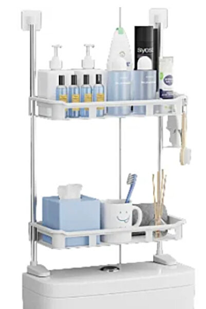OEM Suport depozitare multifunctional deasupra vasului wc cu doua rafturi Alb