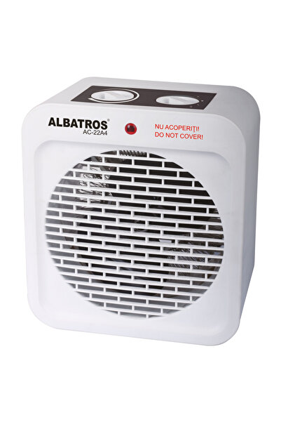 ALBATROS ELECTRIC HOT AIR HEATER, AC-22A4, 2 STEPS, WHITE