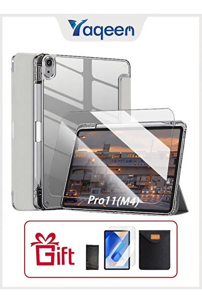 yaqeen iPad Pro M4 11-Inch 2024, iPad Pro 11 Inch M4 (5th A2836 A2837 A3006) Slim Smart Cover With Pen Slot