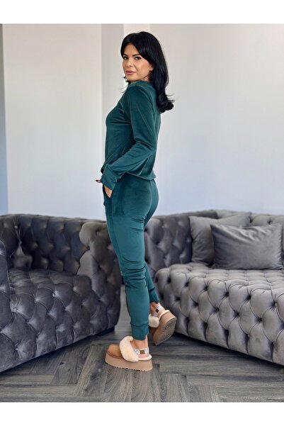 RAMONA BADESCU EXCLUSIVE Fine velvet tracksuit with loose blouse and tapered pants