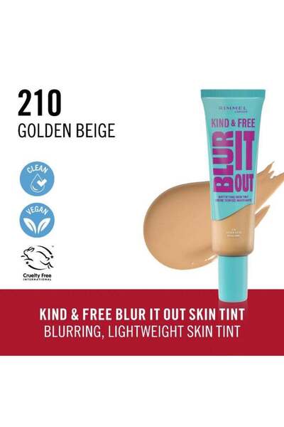 Rimmel LONDON Kind And Free Blur It Out Mattifying Skin Tint 210 Golden Beige 30Ml