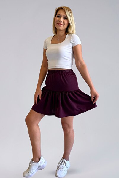 MİNUSA DESİGN Seasonal Short Skirt -Seasonal Ecrin Fabric Mini Length Women's...