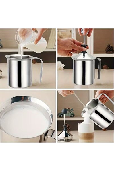 LUXURY 350ml Milk Frother Container, Stainless Steel Milk and Coffee Frother