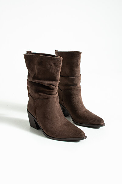 nevanın pabuçları Senkora Tassel Detailed Suede Cowboy Women's Boots