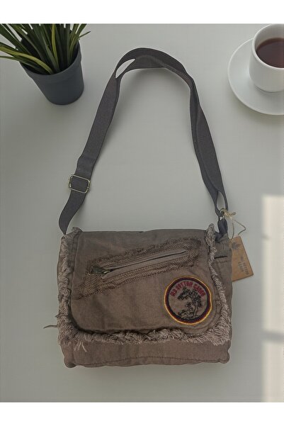 Old Cotton Vintage Small Casual Unisex Daily Crossbody Messenger Bag S Size 26X20Cm