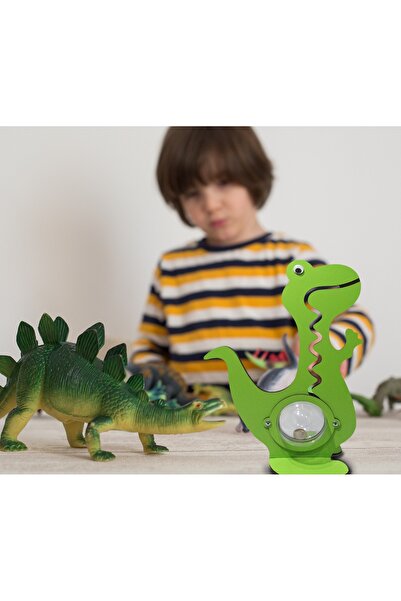 AtelierRed Kumbara Ahşap Dinazor Yeşil İsim Eklenebilir