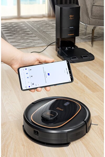 Zilan Ηλεκτρική σκούπα ρομπότ ZLN5500 Aurum με σταθμό, 600W, 3 επίπεδα ισχύος, 3200mAh, WiFi
