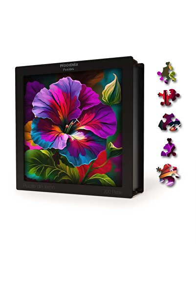 WoodMix Puzzles Puzzle din lemn cu flori - Petunie - 200 de piese - 30 x 30 cm