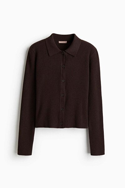 H&M Rib-knit collared cardigan