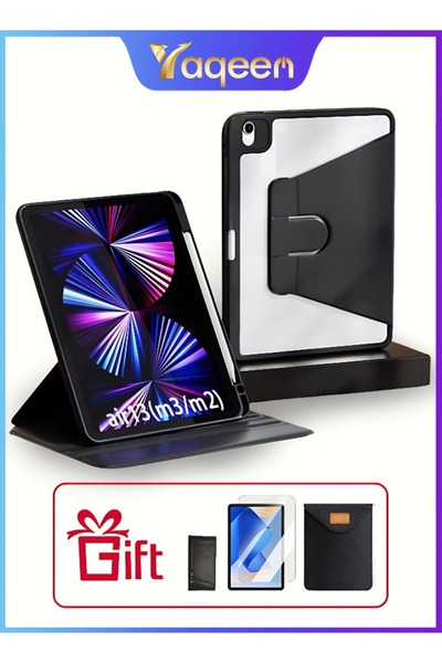 yaqeen iPad Air 13 Inch M3/iPad Air M2/iPad Pro 12.9 Inch(3th 4th 5th 6th)2018-2022 360° Rotating iPad Case