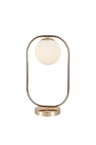 RFAN Lampă, cu abajur, 1 x E27, înălțime 45 cm, auriu/alb