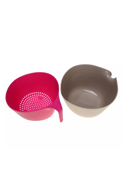 KASSEL Bowl with removable strainer, 23cm, pink, gray,