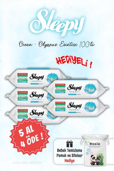 Sleepy أوشن - اشترِ 5 واحصل على 4 مجانًا من المناشف المبللة وروزي