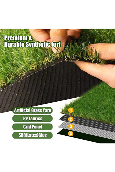 Generic Artificial grass carpet with drainage holes, for courtyards, balconies, squares, and gardens