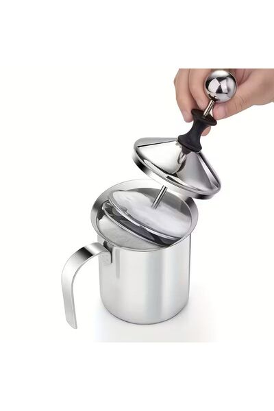 LUXURY 350ml Milk Frother Container, Stainless Steel Milk and Coffee Frother