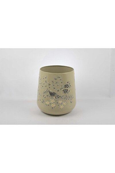 Mikasa Moor Krem Kuş Desenli Saksı 30x33cm