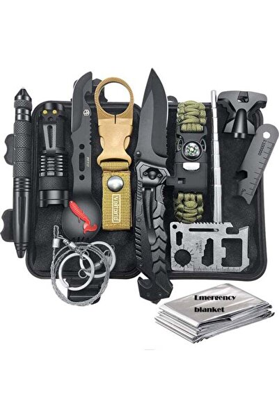Arabest مجموعة أدوات التخييم للبقاء على قيد الحياة 11 في 1 17x5.2x12 سم 17x5.2x12 سم