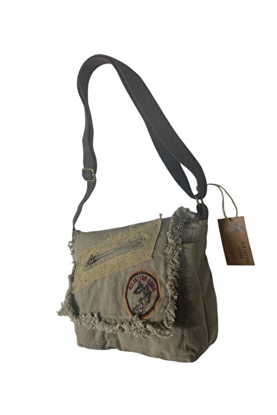 Old Cotton Vintage Small Casual Unisex Daily Crossbody Messenger Bag S Size 26X20Cm