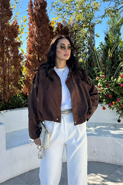 Sindimoda جاكيت أديا من جلد الغزال مع شارة 14177