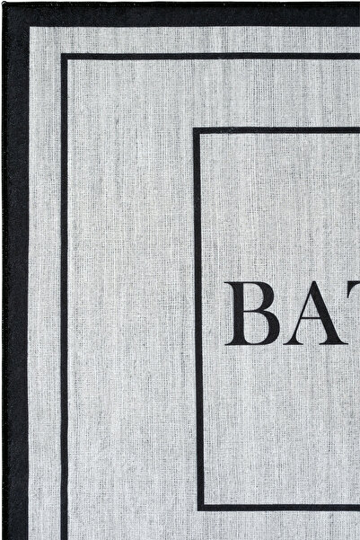 Sisal Halı Armasi Gray Bath Mat Digital Printing Water Absorbent Non-Slip Base 2-Piece Bathroom Rug 40X60 60X100