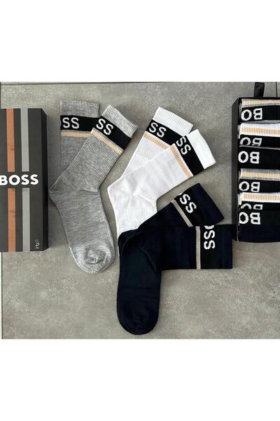 HUGO Unisex long socks set-6 pairs, White, Black, Gray