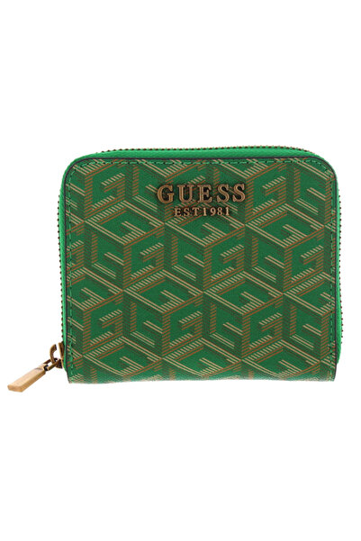 Guess Women's Elegant Green G Cube Logo Wallet - Compact and Stylish