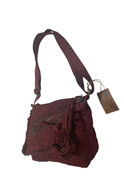 Old Cotton Vintage Small Casual Unisex Daily Crossbody Messenger Bag S Size 26X20Cm