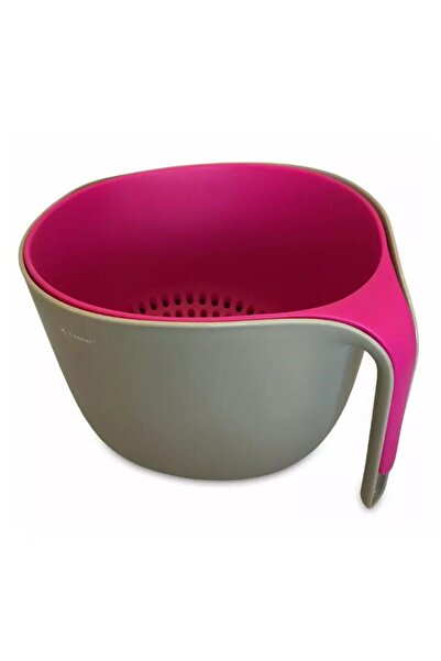 KASSEL Bowl with removable strainer, 23cm, pink, gray,