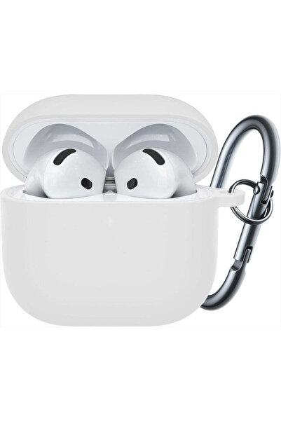 Casey Studios Husa AirPods 4, din Silicon Moale, cu Breloc Carabina, Incarcare Wireless, Transparent